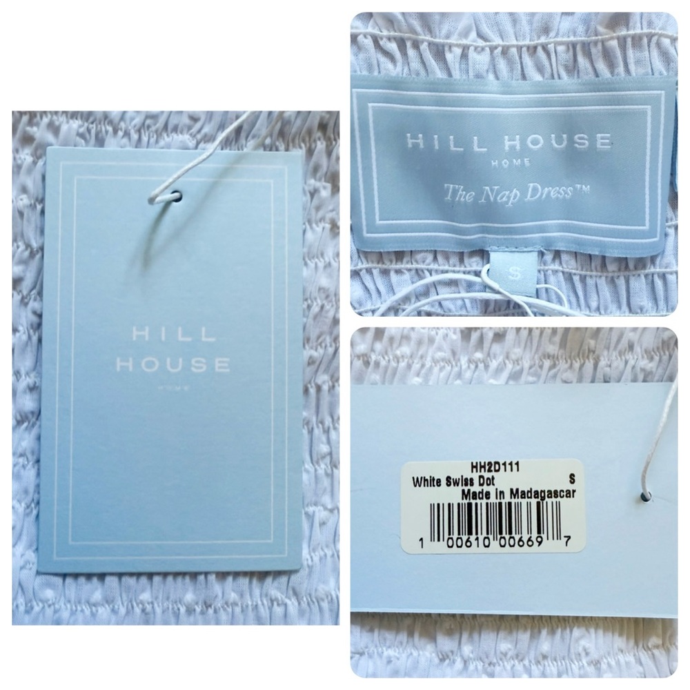 New! HILL HOUSE Swiss Dot Babydoll Mini Dress - Picture 12 of 13